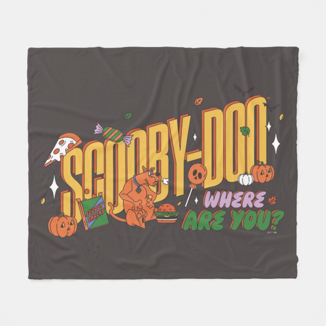 Couverture Polaire Logo de friandise d'Halloween de Scooby-Doo (Devant (Horizontal))