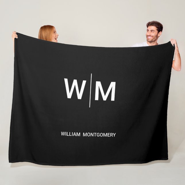 Couverture Polaire Logo de marque noire | Entreprise (En situation)