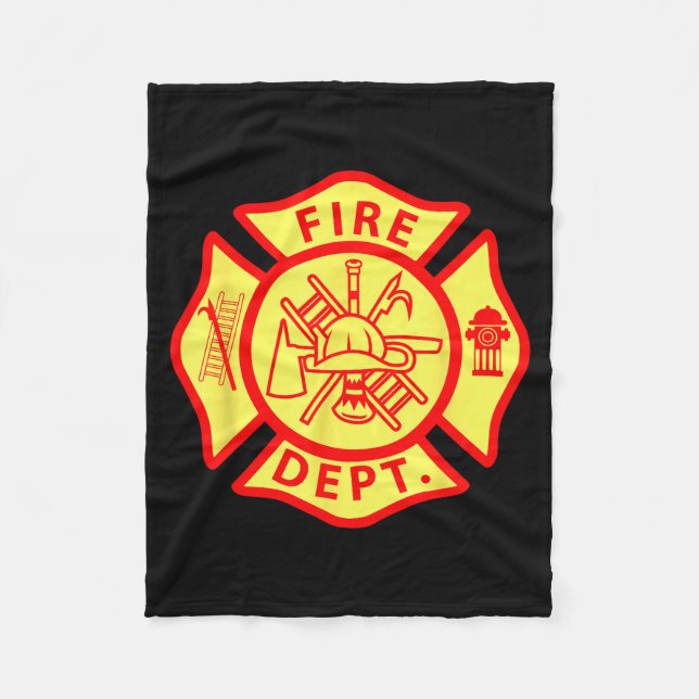 Couverture Polaire Logo du service d'incendie Uniforme Symbole de pom (Devant)
