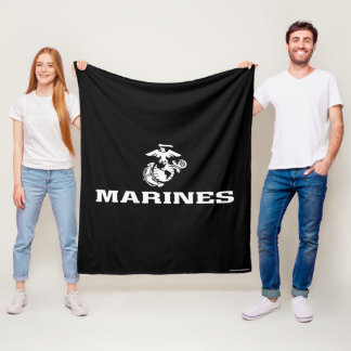 Couverture Polaire Logo empilé USMC - Blanc