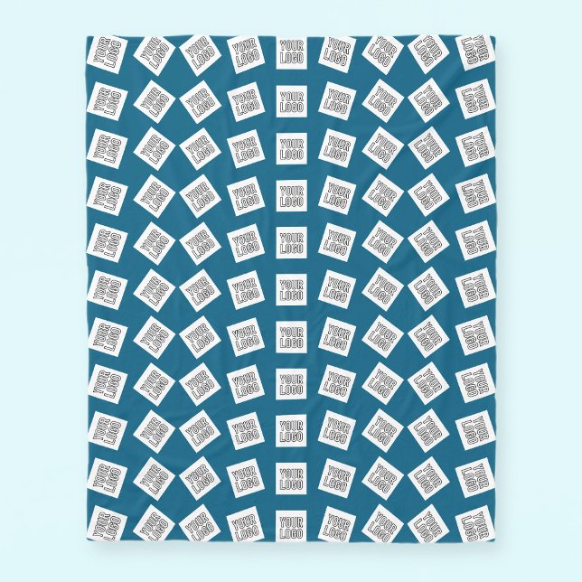 Couverture Polaire Logo ou motif d'image unique | Bleu (modifiable) (Créateur téléchargé)