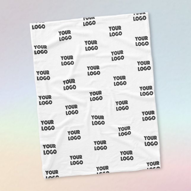 Couverture Polaire Logo simple à répéter | Blanc (Créateur téléchargé)