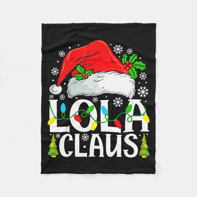 Couverture Polaire Lola Claus Funny Christmas Family Matching  (Devant)
