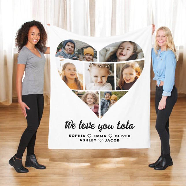 Couverture Polaire Lola Nous vous aimons 7 photo collage (Créateur téléchargé)