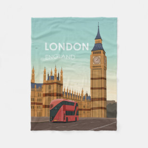 Couverture Polaire Londres Angleterre Big Ben Vintage voyage