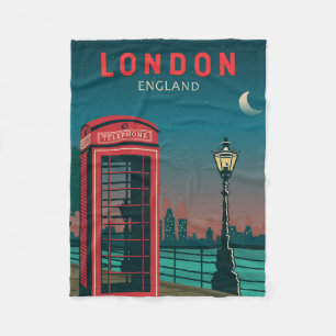 Couverture Polaire Londres Angleterre Retro Travel Art Vintage