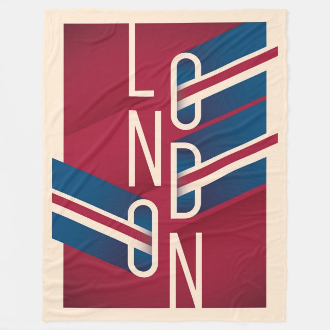 Couverture Polaire Londres, Angleterre| Typographie illustrée rétro (Devant)