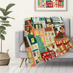 Couverture Polaire Londres illustrative dans la ville enneigée de Noë