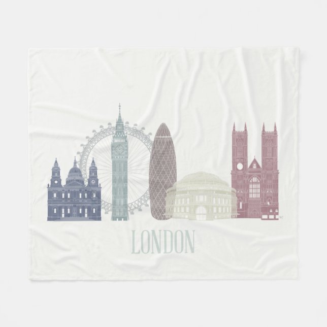 Couverture Polaire Londres Skyline (Devant (Horizontal))