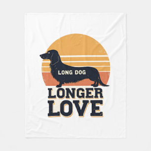 Couverture Polaire Long Chien Amour Plus Long Vintage Dachshund Couch