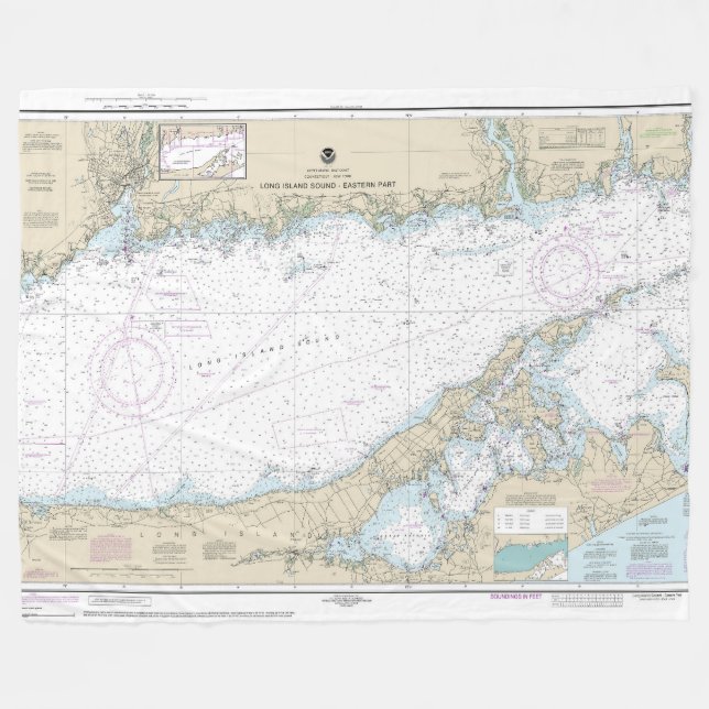 Couverture Polaire Long Island Sound Partie Est Carte Nautique (Devant (Horizontal))
