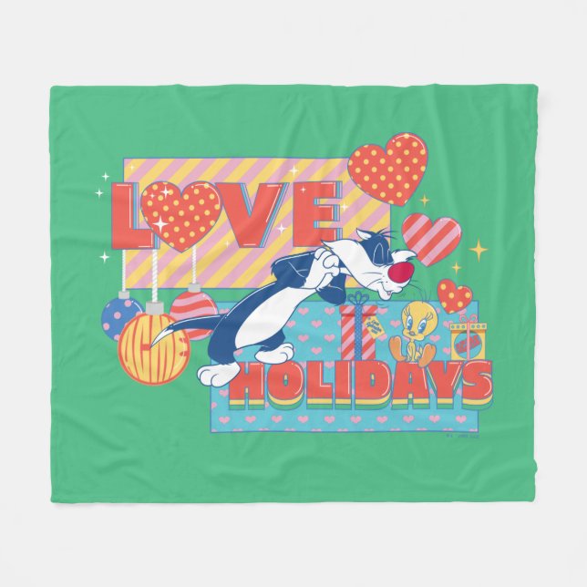 Couverture Polaire LOONEY TUNES™ | SYLVESTER™ & TWEETY™Love Holidays (Devant (Horizontal))