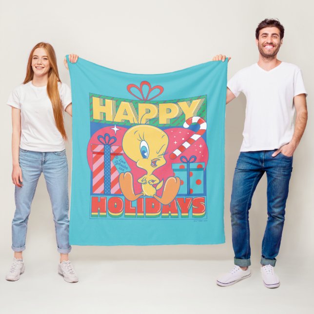 Couverture Polaire LOONEY TUNES™ | TWEETY™ Joyeuses fêtes (En situation)