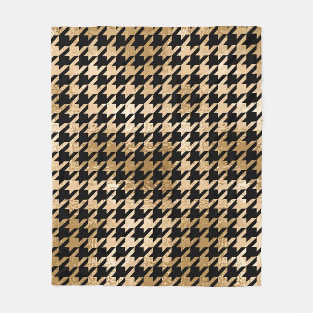 Couverture Polaire L'or métallique accroche la dent, motif de mode. (Devant)