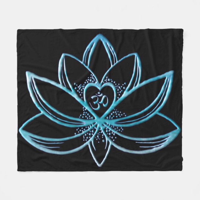 Couverture Polaire Lotus Turquoise  (Devant (Horizontal))