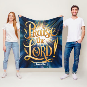 Couverture Polaire Louange personnalisée Le Seigneur Vintage chrétien
