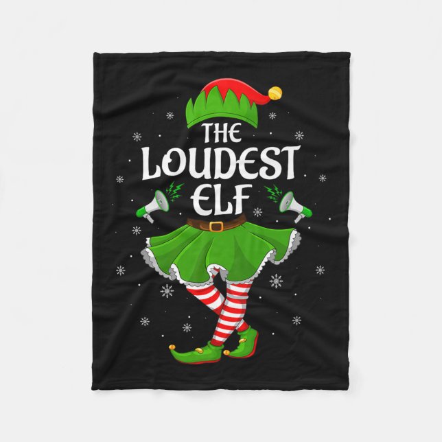 Couverture Polaire Loudest Elf Christmas Family Girls Women Elf Squad (Devant)