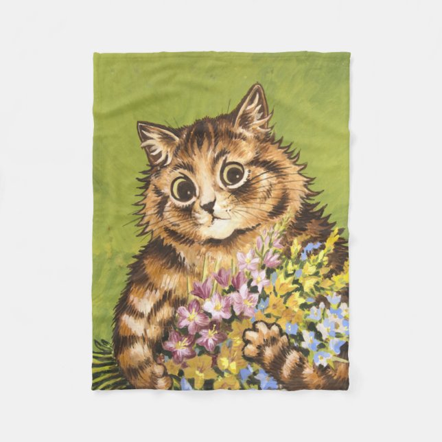Couverture Polaire Louis Wain Chat Aux Fleurs (Devant)
