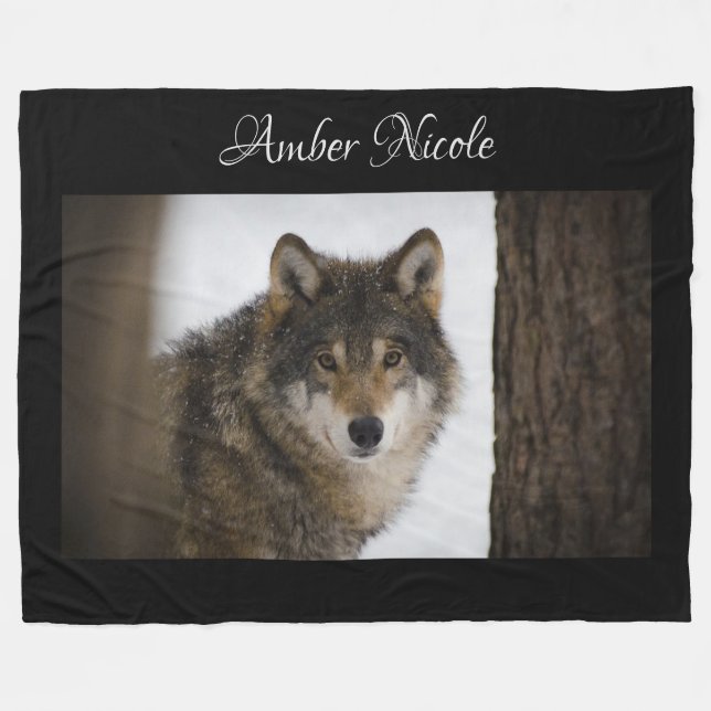 Couverture Polaire Loup (Devant (Horizontal))