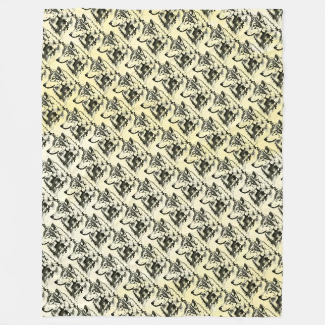 Couverture Polaire Loup (Devant)
