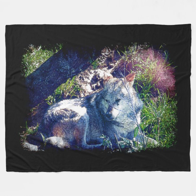 Couverture Polaire Loup (Devant (Horizontal))