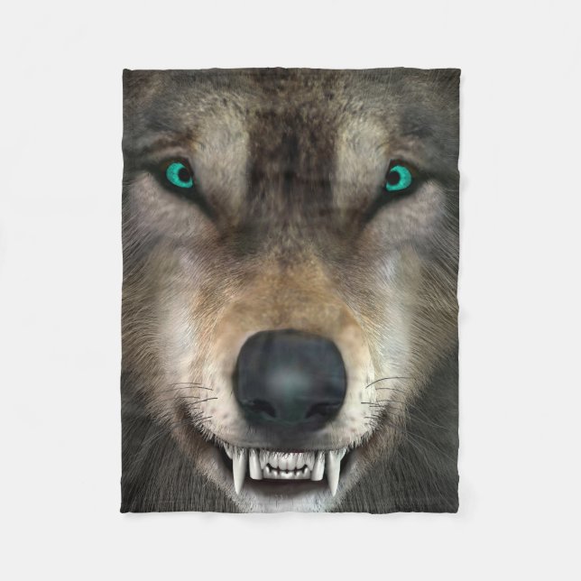 Couverture Polaire Loup (Devant)