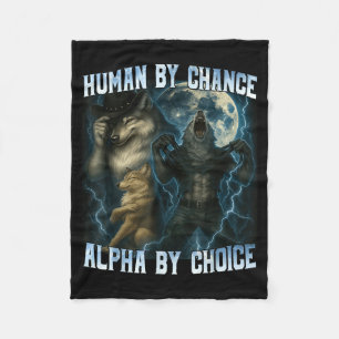 Couverture Polaire Loup Alpha Drôle Alpha Par Choix Humain Par Hasard