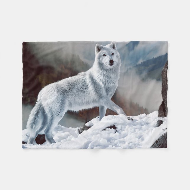 Couverture Polaire Loup arctique (Devant (Horizontal))