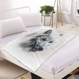 Couverture Polaire Loup blanc