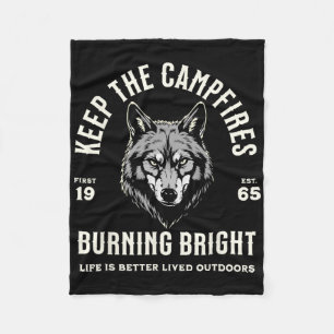 Couverture Polaire Loup Camping Randonnée Extérieur Sentier Marche Fe