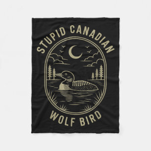 Couverture Polaire Loup canadien drôle oiseau plongeur hockey faune