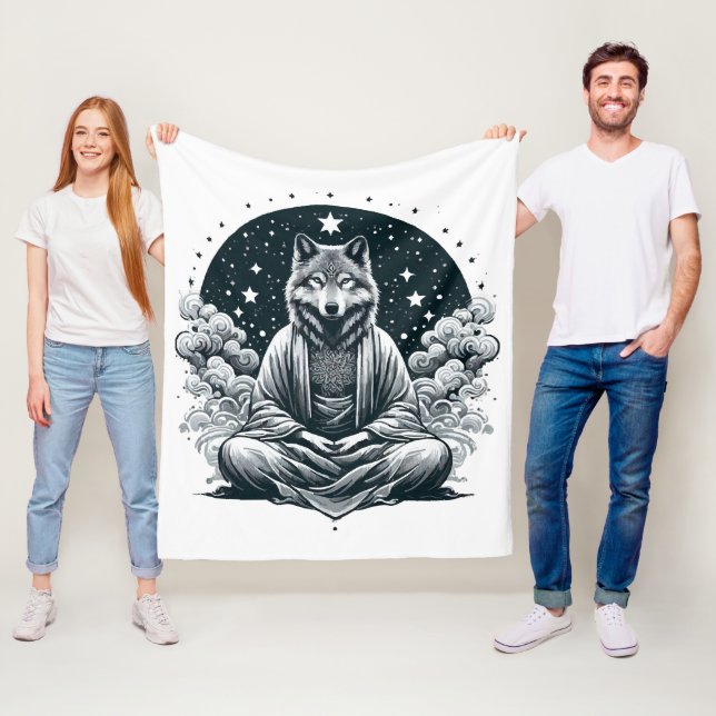 Couverture Polaire Loup conscient (En situation)