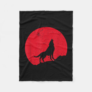 Couverture Polaire Loup hurlant lune loups effrayants nuit halloween
