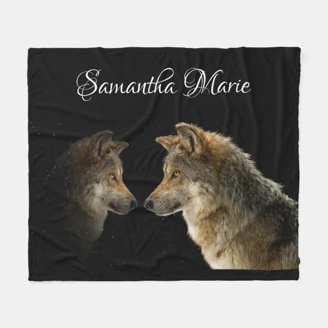 Couverture Polaire Loups (Devant (Horizontal))