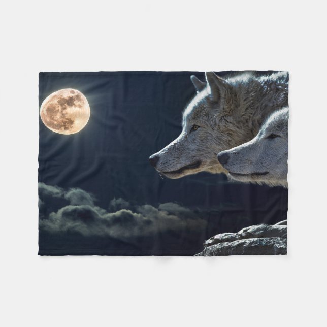 Couverture Polaire Loups (Devant (Horizontal))