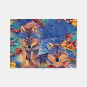 Couverture Polaire Loups de vacances