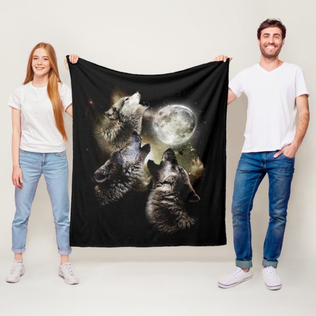 Couverture Polaire Loups Hurlements Pleine Lune (En situation)