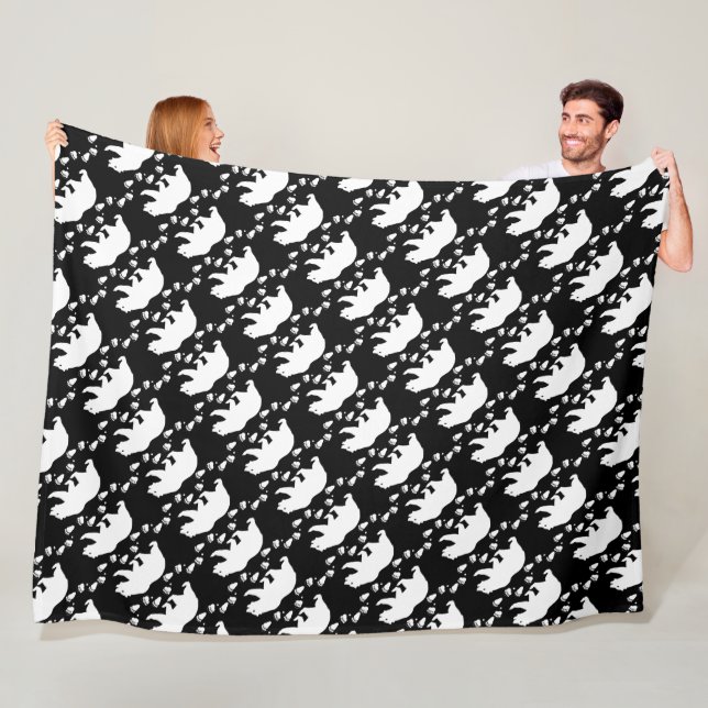 Couverture Polaire L'ours rustique suit le Motif de la créature des b (En situation)