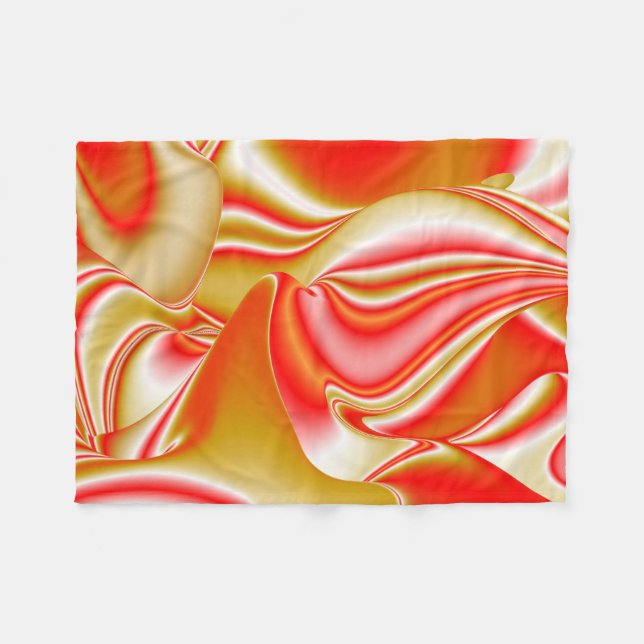 Couverture Polaire Love and Gold Abstrait 3D Rainbowart (Devant (Horizontal))