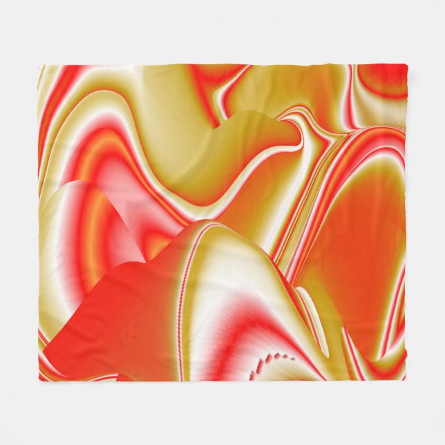 Couverture Polaire Love and Gold Abstrait 3D Rainbowart (Devant (Horizontal))