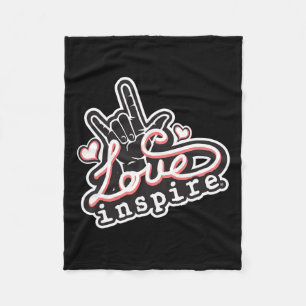 Couverture Polaire Love Asl Ily Hand Sign Langue Sourde Sensibilisati