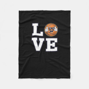 Couverture Polaire Love Basketball Design Avec Cool Emoji Et