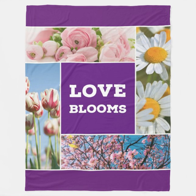 Couverture Polaire Love Blooms Fleece Jeter Blanket (Devant)