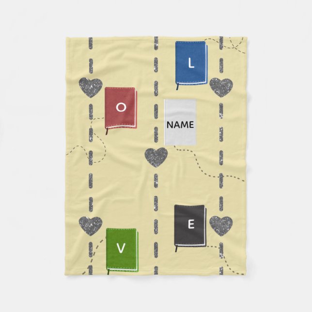Couverture Polaire Love Books Fleece Blanket Cozy Reading  (Devant)