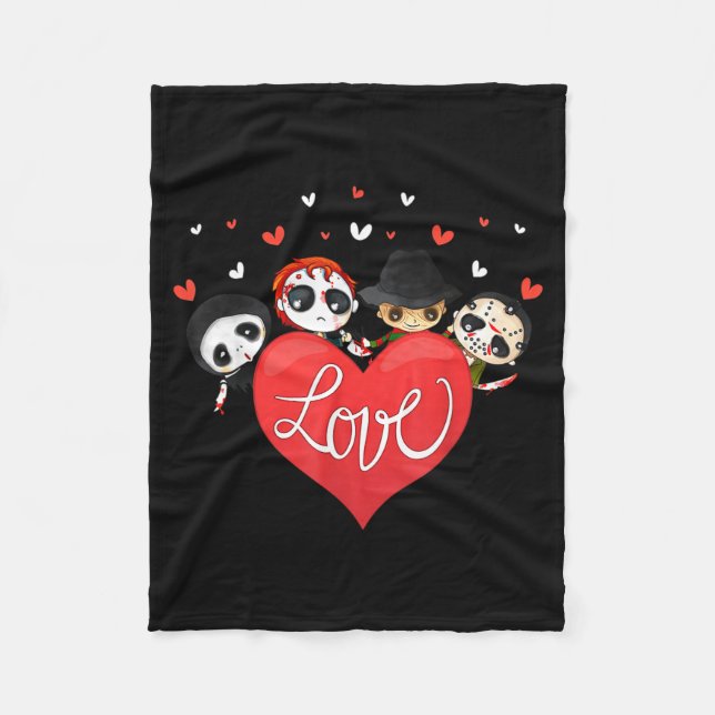Couverture Polaire Love Candy Heart Cute Killer Horror Movie Anti Val (Devant)