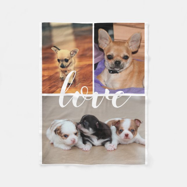 Couverture Polaire Love Chihuahua Photo Fleece Blanket (Devant)