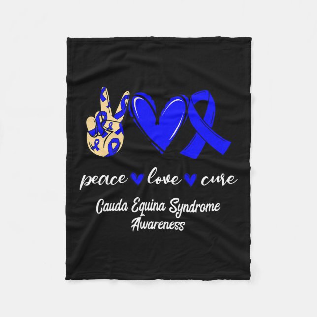 Couverture Polaire Love Cure Cauda Equina Syndrome Blue Awareness (Devant)