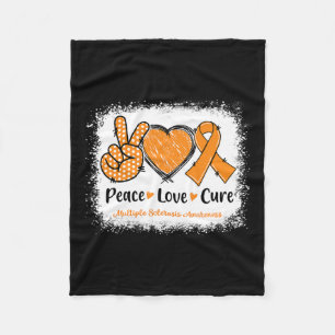 Couverture Polaire Love Cure Multiple Sclérose Ms Awareness Orange
