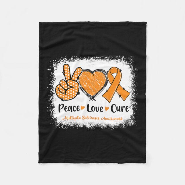 Couverture Polaire Love Cure Multiple Sclérose Ms Awareness Orange (Devant)