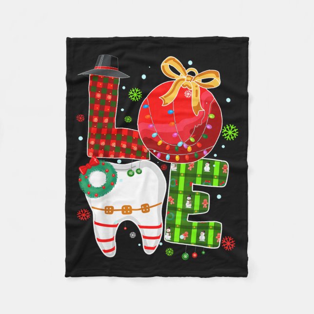 Couverture Polaire Love Dental Life Bauble Tooth Dentist Fall Christm (Devant)